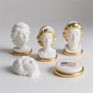 Aimant de réfrigérateur en résine personnalisé : Tête de femme américaine 3D avec détails peints à la main. Souvenirs en gros pour les attractions touristiques - Product Image 3