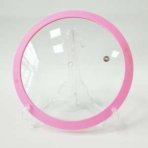 Couvercle en verre trempé de couvercle en verre de jante de silicone de couleur <span class=keywords><strong>rose</strong></span> pour des casseroles de casseroles - Product Image 2