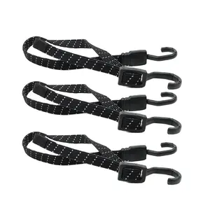 Factory custom Black with white Reflective elastic string cord jump point Shock Cord diameter elastic bungee cord