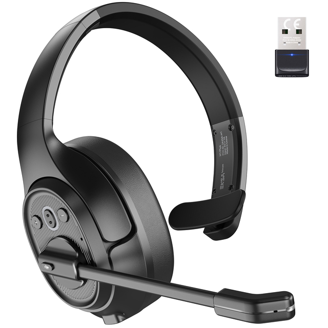 EKSA H1Plus Headset Bt Wireless Office Earphone Type c Mono-ear Style with a Dongle and ENC Mic for Office Usage with 50Hours W