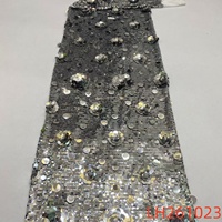 Tissu en dentelle de tulle brodé de paillettes écologiques 2026 pour robe de soirée élégante, idéal pour les fêtes d'anniversaire, personnalisable OEM, échantillon gratuit