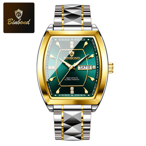 Montre-bracelet pour homme Binbond B400 <span class=keywords><strong>400</strong></span>, quartz, bracelet en acier inoxydable, étanche, date automatique, style business décontracté. - Product Image 1