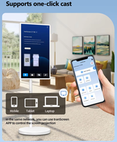 Téléviseur de visioconférence intelligent portable Android à écran tactile de 32 pouces, luminosité de 350 cd/m2, support à roulettes, batterie rechargeable