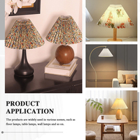 Personnalisation OEM&ODM, abat-jour en tissu plissé minimaliste moderne avec imprimé floral pour lampe de table LED