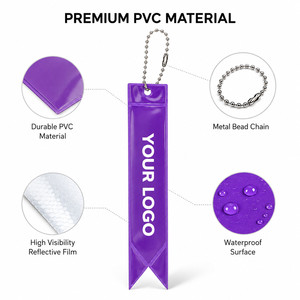 Porte-clés réfléchissant en PVC avec logo personnalisé, étiquette de sécurité en forme de queue d'hirondelle pour sac à dos, bagages, course nocturne, pendentif haute visibilité - Product Image 4