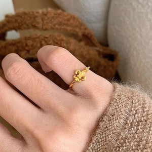Antique gold iris <b>ring</b>, pinky <b>ring</b>, vintage court style, niche index finger <b>ring</b>, elegant and sophisticated, stackable <b>rings</b>. - Product Image 2