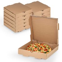 Boîtes à pizza jetables écologiques biodégradables sur mesure avec gaufrage en papier kraft, carton pliable pour l'emballage alimentaire