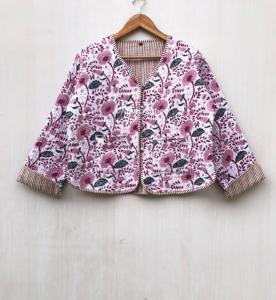 Floral Handmade Bohemian Jackets Cotton Floral Style Fall Winter Jacket <b>Coat</b> Street wear reversible gift for her - Product Image 3