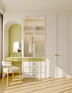 Armadio su Misura in Legno Massello Durevole ed Ecologico con Ante in Acrilico Finitura UV, Sistema Guardaroba Integrato <span class=keywords><strong>per</strong></span> Camera da Letto Moderna - Product Image 3