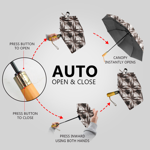 Open size 105 cm wide <b>umbrella</b> three dimensional 3D visual effect wood handle <b>automatic</b> compact <b>umbrellas</b> - Product Image 5