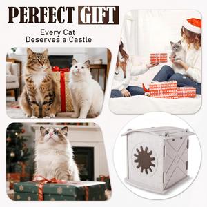 Casa para Gatos de Fieltro Resistente para Invierno, <span class=keywords><strong>Cueva</strong></span> Calefactable, Cama Portátil, Extraíble, Resistente a Arañazos, Aislamiento Térmico, Diseño Moderno y Elegante, Pequeña - Product Image 6