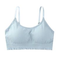 Soutien-gorge de sport tricoté sans couture pour femme, style japonais, confortable, à maintien élevé, avec bretelles croisées et motif uni
