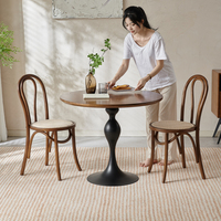 Mobilier pour restaurant, loisirs, bureau rétro, table ronde en bois massif, café, restaurant, ensemble table et chaises