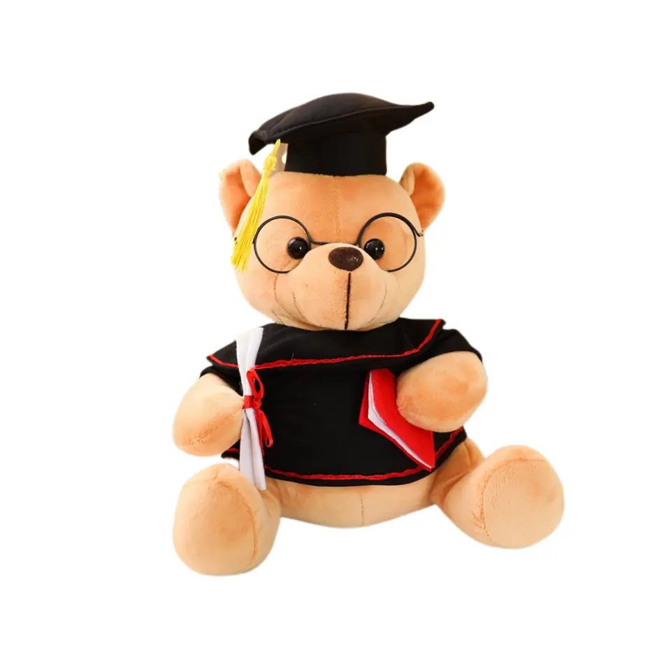 Creative graduation bear Dr. hat teddy bear plush toy graduation season commemorative gift bear