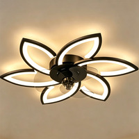 Nouveauté : Ventilateur de plafond de luxe en forme de fleur pour salon, avec éclairage et télécommande