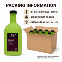 Premium Hooggeconcentreerd Sap 8X, Echte Fruit Smaak, 2,1kg x 8/Verpakking, voor Bubble Tea Shops & Juice Bars, OEM