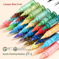 Marqueurs à pointe souple en acrylique à remplissage direct Blue Fruit M720, stylos de dessin spéciaux pour étudiants en art, ensemble de 9/288 couleurs pastel, Chine
