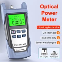 Compteur de puissance optique FTTH à 7 longueurs d'onde, haute précision, stockage de 500 données, SC/FC interchangeable, auto-calibrage