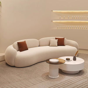 Canapé en arc de vent en crème italienne, combinaison moderne pour salon, salon de beauté, hôtel, club senior, réception, négociation - Product Image 5