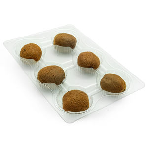 6 uds Material PET plástico fruta pastel bandeja vacía Muffin trufa cajas sin tapa para alimentos dulces exhibición embalaje - Product Image 2