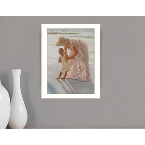 HMS ภาพวาดทิวทัศน์ทะเลพิมพ์ดิจิตัลกรอบสีขาวขนาดตามสั่งครั้งแรกบนผนังชายหาด - Product Image 1