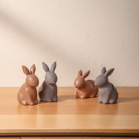 Vente en gros pas cher créatif lapin de pâques thème porcelaine décoratif mat céramique accessoires de décoration de la maison