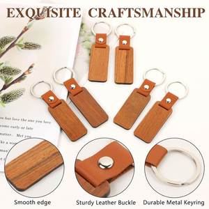 Porte-clés en bois personnalisé, écologique et durable, gravure laser du logo, cadeau promotionnel vierge en gros - Product Image 2