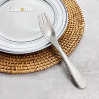 SANOSH Ensemble de couverts pour enfants sans BPA, 4 pièces, cuillère et fourchette en acier inoxydable 304, couteau, cuillère, fourchette, passe au lave-vaisselle, pour bébé