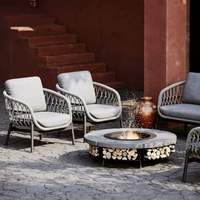 Ensemble de canapés d'extérieur modernes et confortables en aluminium, canapé de jardin, canapé de loisirs pour cours, villas, salon
