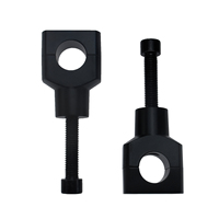 HCMOTORKU Abrazaderas Elevadoras de Manillar de Motocicleta de 1.25mm (25mm) Negras/Cromadas, Compatibles con Harley Dyna Sportster Softail Custom