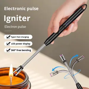 Encendedor de Cocina, Encendedor de Gas a Prueba de Viento, Recargable Tipo-C, Encendedor Eléctrico de Pulso Extendido, Encendedor de Cigarrillos Tipo Pistola - Product Image 1