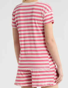 Nueva Moda, Pijamas de Algodón de Manga Corta para Mujer, Color Personalizado, Rayas, <span class=keywords><strong>Dos</strong></span> Piezas, Ropa de Dormir para el Hogar, Conjuntos de Pijamas para Mujer - Product Image 3