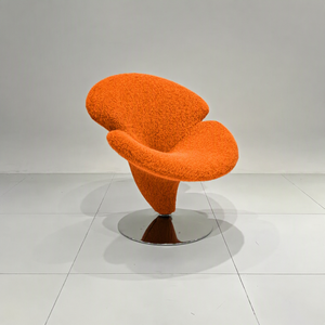 Poltrona Girevole <span class=keywords><strong>di</strong></span> <span class=keywords><strong>Design</strong></span> a Forma <span class=keywords><strong>di</strong></span> Fiore in Tessuto Ecologico, Sedia d'Accento <span class=keywords><strong>per</strong></span> Salone, <span class=keywords><strong>Soggiorno</strong></span>, Camera da Letto, Appartamento, Hotel - Product Image 2