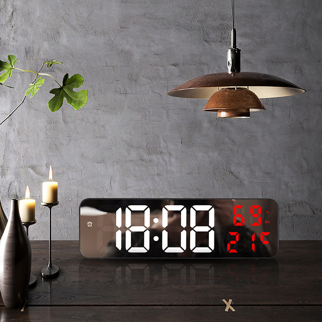 Popular Digital Wall Clock Date Week Temperature Display Desk Decors LED Digital Clock for Bedroom Living Room