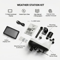 Station météo intelligente WiFi Tuya 5107 pour intérieur/extérieur, sans fil, avec capteur de température, d'humidité, de pluie, de vitesse et de direction du vent