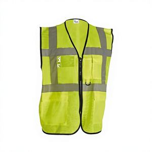 سترة السلامة مرحبا فيس البوليستر سترة السلامة شبكة مقاومة للماء الفلورسنت عاكس إغلاق سحاب شعار قابل للتخصيص - Product Image 5