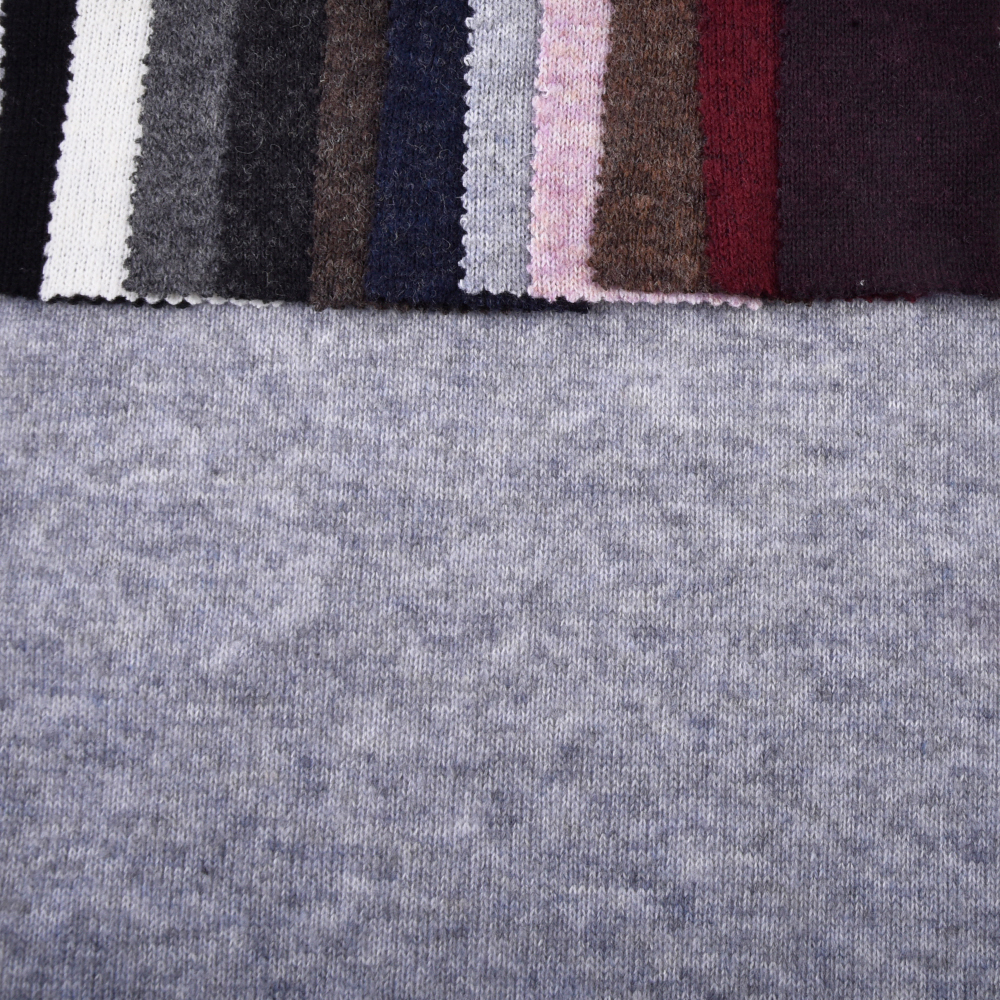 Wholesale Solid Color Knitting Polyester Acrylic Nylon Wool Spandex Blended Fabric for Jacket
