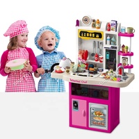 Armoires de cuisine à pulvérisation lumineuse de musique simulée Maison Chef à domicile Nouveau design Cuisine Cuisine Jouets Filles Enfants Jouets 105PCS