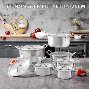 Ensemble de 7 casseroles en aluminium de conception coréenne pour le marché africain, 14-26 cm, résistantes au four, vente chaude, production d'usine - Product Image 5