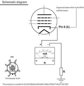 Testeur de sonde de courant de polarisation de plaque d'amplificateur d'amplificateur de tube sous vide prise 8 broches Compatible <span class=keywords><strong>EL34</strong></span> <span class=keywords><strong>KT88</strong></span> 6L6 6V6 5881 6550 KT66 - Product Image 3