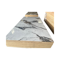 Panneau mural intérieur de cuisine Qiangyi en contreplaqué stratifié à grain de marbre brillant de 18 mm, 5 mm, 9 mm, imperméable et écologique