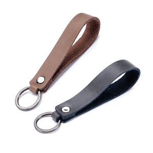 Wholesale Custom Metal Luxury Colorful Leather Keychain Promotional Gift Strap Key Holder
