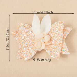 Oreilles de lapin tridimensionnelles mignonnes bandeau décoratif pour enfants de Pâques avec épingle à cheveux et pinces à cheveux cassées - Product Image 6