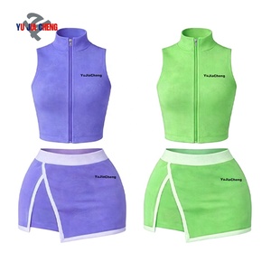 Set Coordinato Estivo, <span class=keywords><strong>Abbigliamento</strong></span> Personalizzato a 2 Pezzi, Giacca Yoga, <span class=keywords><strong>Abbigliamento</strong></span> Fitness e Gonne per Donna - Product Image 3