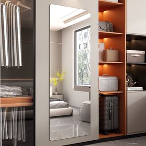 Specchio a <span class=keywords><strong>Parete</strong></span> Moderno Minimalista Ecologico Senza Cornice in Vetro Adesivo 4mm di Spessore a Tutta Altezza Alta Definizione - Product Image 4