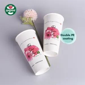 Disposable double PE coated cold drink paper cup for juice, soda,milkshake, cola