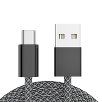 Kabel USB Type-C Berlapis Nilon Kepang Tembaga Murni Warna-warni, Pengisian Cepat 3A untuk Ponsel IOS Android, Kompatibel dengan Kamera