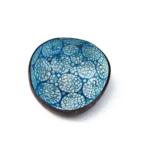 New Product Ideas Natural Polished Coconut Shell Salad Bowl Coconut Bowl With Mother Of Pearl Inlaid