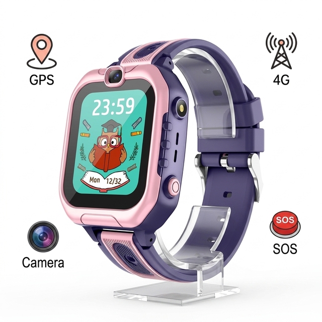 Kids Smart Watch with 4G GPS Tracker and SOS Video Call IP67 Waterproof Camera