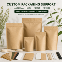 Sachet Doypack Industriel Compostable en Kraft Testé OWS avec Fermeture Zip Refermable